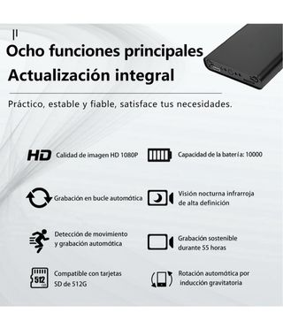 Batería Portátil con Cámara Espía Oculta