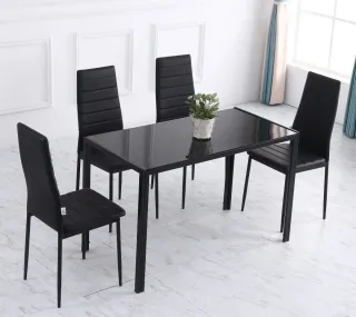 Mesa de comedor cristal y madera