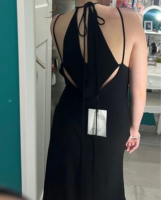 Vestido Zara Negro Largo Cut Out Edición Limitada