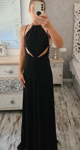 Vestido Zara Negro Largo Cut Out Edición Limitada