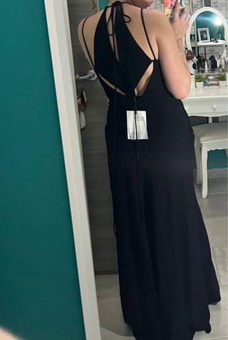 Vestido Zara Negro Largo Cut Out Edición Limitada