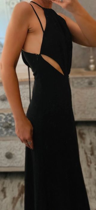 Vestido Zara Negro Largo Cut Out Edición Limitada