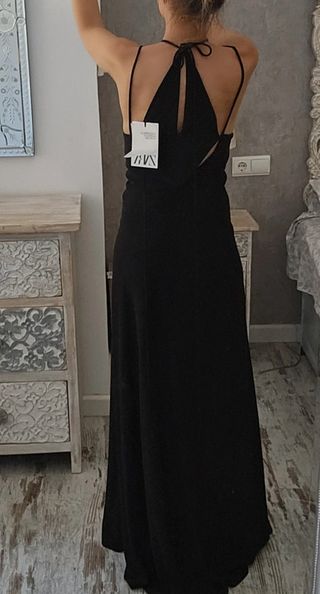 Vestido Zara Negro Largo Cut Out Edición Limitada