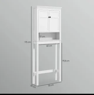 Mueble sobre inodoro blanco madera