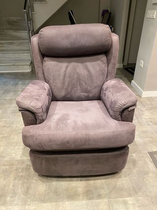 Sillón relax morado claro, tela antimanchas