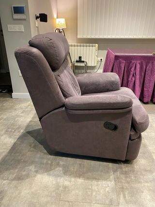 Sillón relax morado claro, tela antimanchas