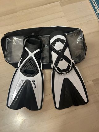 Aletas, gafas y tubo snorkel MARES talla M-L,
