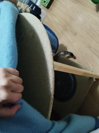 Mesa redonda con cristal 90cm