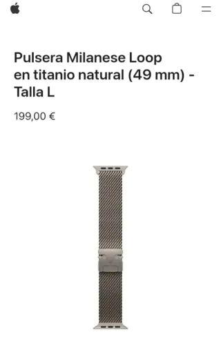 Pulsera Apple Milanese Loop Titanio L