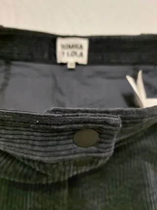 Falda Bimba y Lola Negra Corduroy Botones