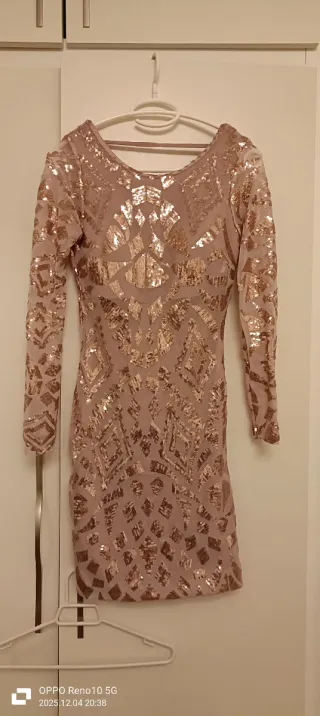 Vestido lentejuelas oro rosa