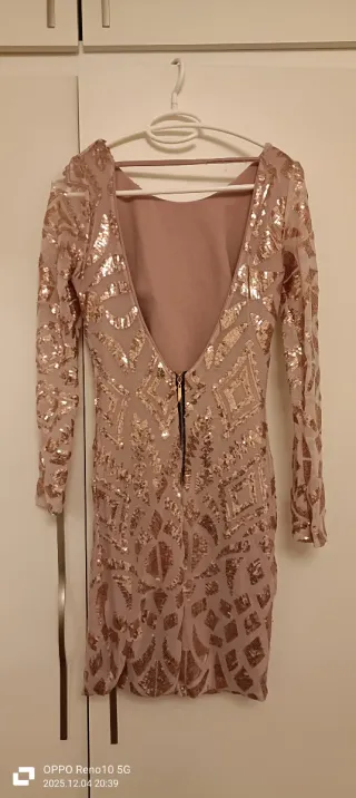 Vestido lentejuelas oro rosa