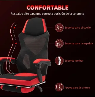 Silla oficina Negra y Roja
