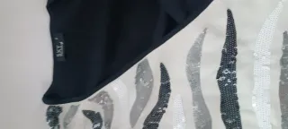 Top fiesta lentejuelas negro y blanco talla 46