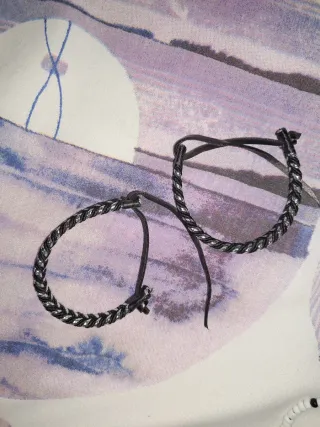 Conjunto de 2 pulseras cuero trenzado