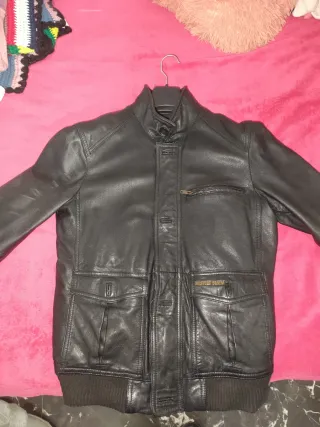 Chaqueta de Piel Tommy Hilfiger Negra