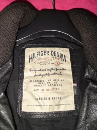 Chaqueta de Piel Tommy Hilfiger Negra