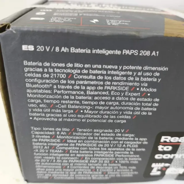 8Ah 2 Baterías PARKSIDE 20V Smart Performance