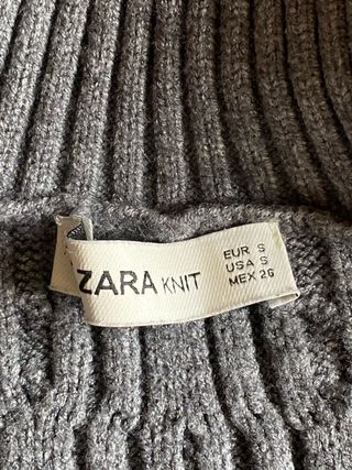 Jersey Zara punto trenzado cuello alto S