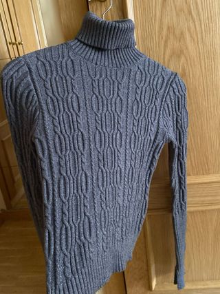 Jersey Zara punto trenzado cuello alto S