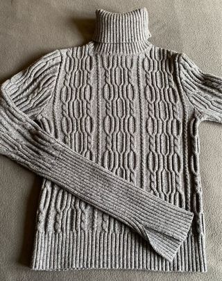 Jersey Zara punto trenzado cuello alto S