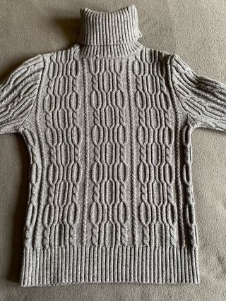 Jersey Zara punto trenzado cuello alto S