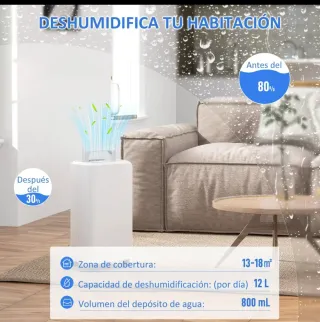Deshumidificador 12L/día 800ml