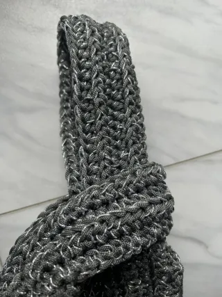 Borsa fatta a mano grigio/argento