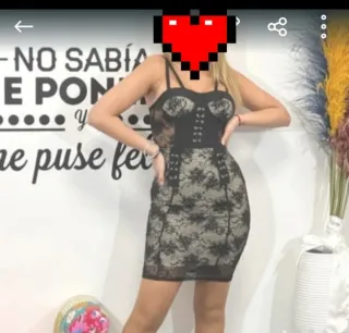 Vestido fiesta encaje corsé