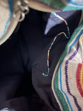 2 Bolsos: Talabartería y Saco Multicolor