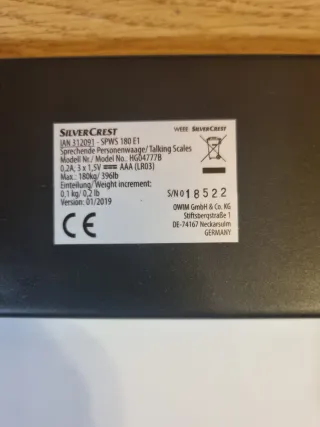 Báscula de baño SilverCrest digital