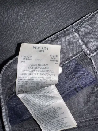 Pantalon Vaquero Ancho Classic LEE negro M