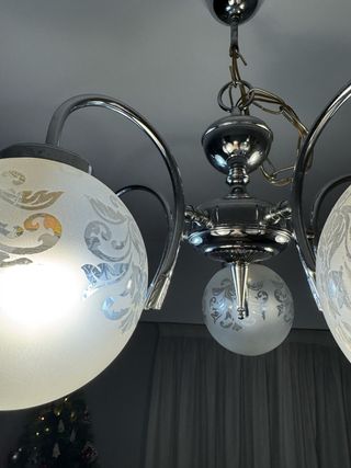 Lámpara de techo salón cristal y metal