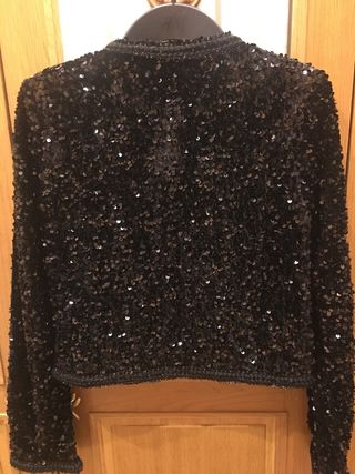 Chaqueta Mango Lentejuelas Negra Talla S