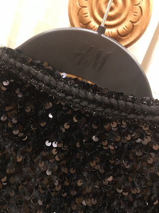 Chaqueta Mango Lentejuelas Negra Talla S