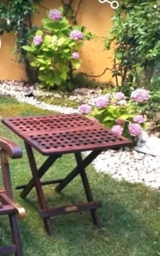 Mesa plegable de madera para jardín