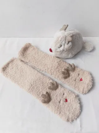 Calcetines reno Navidad con bolsa