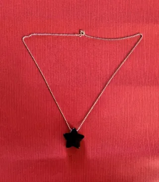 Colgante Estrella Turmalina Negra y Plata