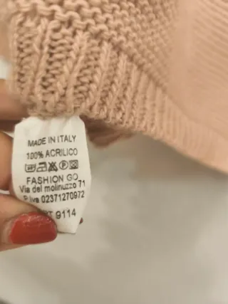 Jersey beige mangas abullonadas con perlas