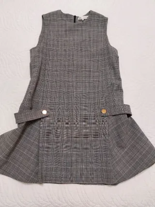 Vestido Zara Cuadros Gris