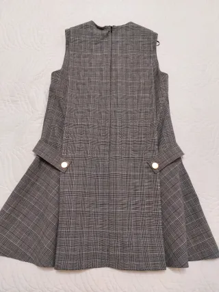 Vestido Zara Cuadros Gris