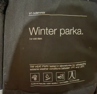 Parka Zara Negra con Capucha y Pelo