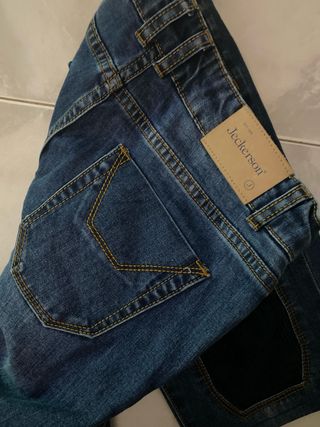 Jeackerson Jeans Blu con Inserti in Velluto a Cost