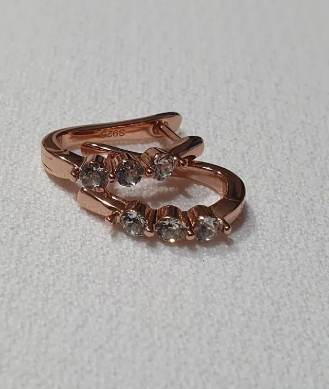 Pendientes Oro Rosa y Swarovskis