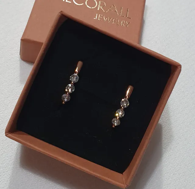 Pendientes Oro Rosa y Swarovskis