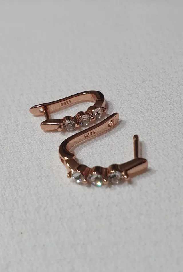 Pendientes Oro Rosa y Swarovskis