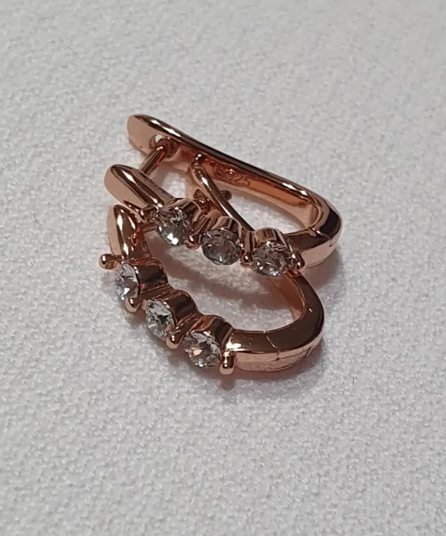 Pendientes Oro Rosa y Swarovskis