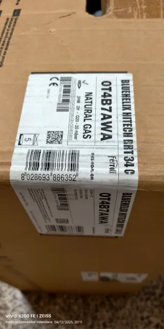 Caldera gas Ferroli BlueHelix Hitech RRT34C Nueva