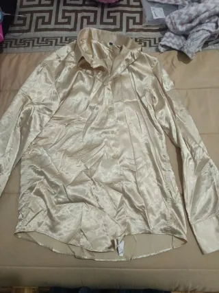 Camisa fiesta hombre dorada xl