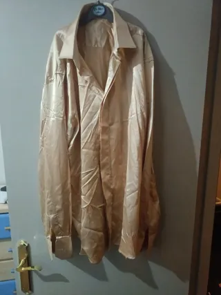 Camisa fiesta hombre dorada xl